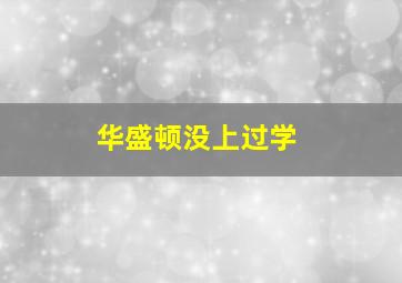 华盛顿没上过学