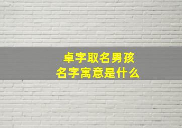 卓字取名男孩名字寓意是什么