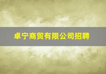 卓宁商贸有限公司招聘