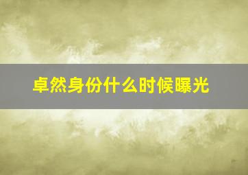 卓然身份什么时候曝光