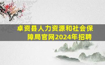 卓资县人力资源和社会保障局官网2024年招聘