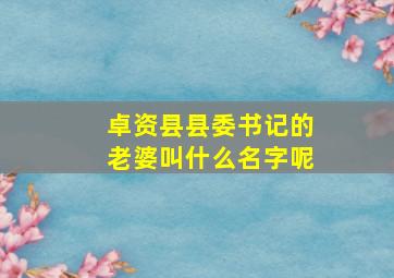 卓资县县委书记的老婆叫什么名字呢