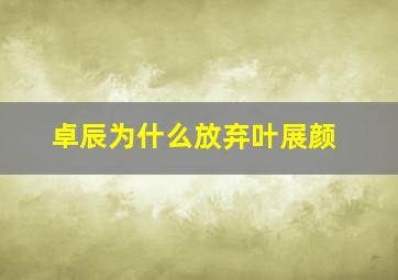 卓辰为什么放弃叶展颜