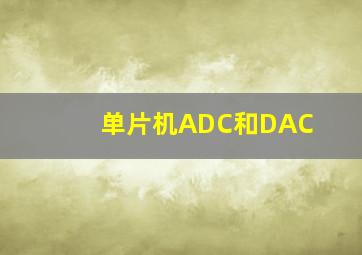 单片机ADC和DAC