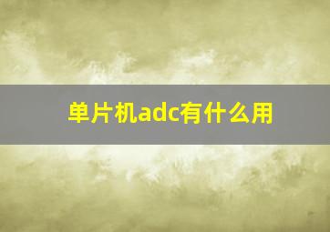 单片机adc有什么用