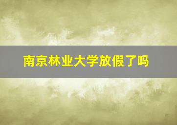 南京林业大学放假了吗