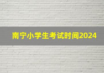 南宁小学生考试时间2024