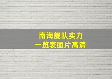 南海舰队实力一览表图片高清