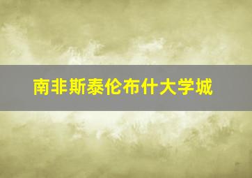 南非斯泰伦布什大学城