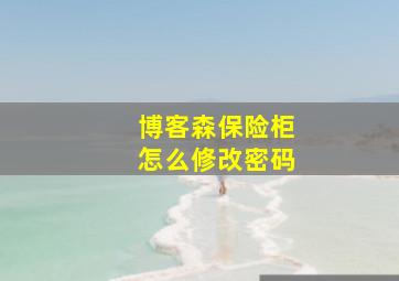 博客森保险柜怎么修改密码