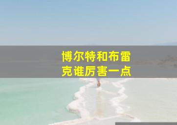 博尔特和布雷克谁厉害一点