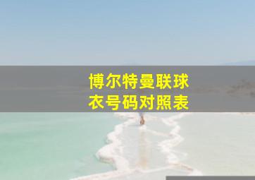 博尔特曼联球衣号码对照表