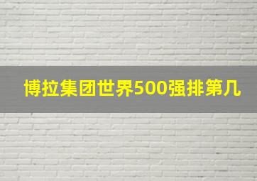 博拉集团世界500强排第几