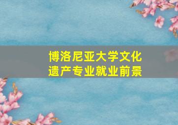 博洛尼亚大学文化遗产专业就业前景