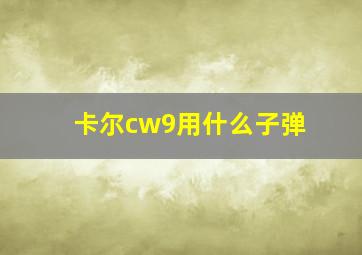 卡尔cw9用什么子弹