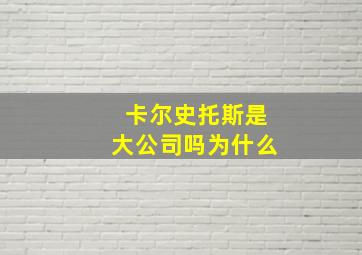 卡尔史托斯是大公司吗为什么