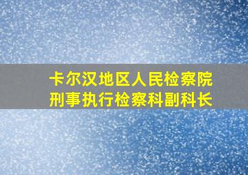 卡尔汉地区人民检察院刑事执行检察科副科长