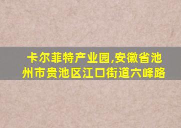 卡尔菲特产业园,安徽省池州市贵池区江口街道六峰路