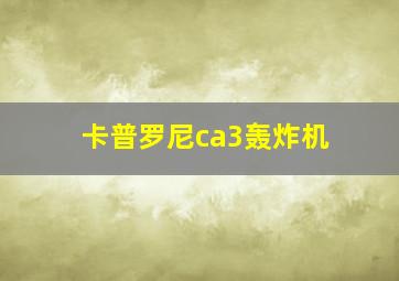 卡普罗尼ca3轰炸机