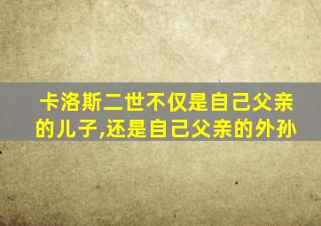 卡洛斯二世不仅是自己父亲的儿子,还是自己父亲的外孙