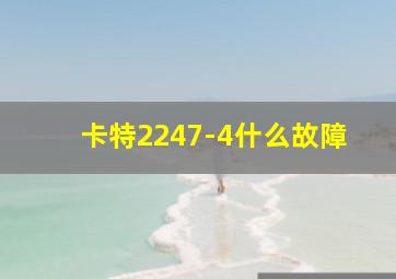 卡特2247-4什么故障