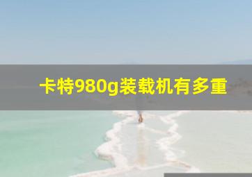 卡特980g装载机有多重