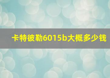 卡特彼勒6015b大概多少钱