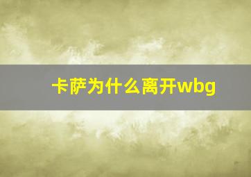 卡萨为什么离开wbg