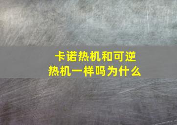 卡诺热机和可逆热机一样吗为什么