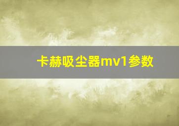 卡赫吸尘器mv1参数