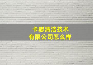 卡赫清洁技术有限公司怎么样