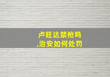 卢旺达禁枪吗,治安如何处罚