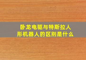 卧龙电驱与特斯拉人形机器人的区别是什么