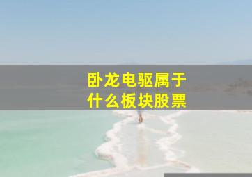 卧龙电驱属于什么板块股票