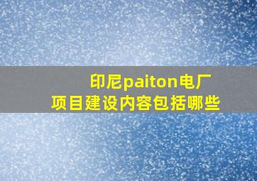 印尼paiton电厂项目建设内容包括哪些