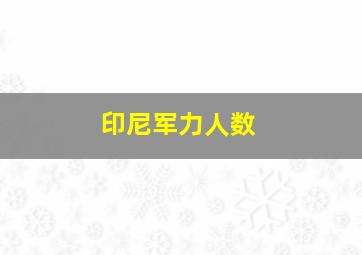 印尼军力人数