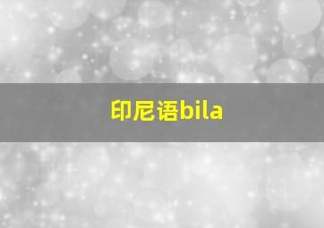 印尼语bila