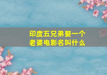 印度五兄弟娶一个老婆电影名叫什么