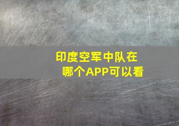 印度空军中队在哪个APP可以看