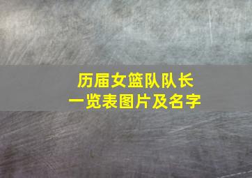 历届女篮队队长一览表图片及名字