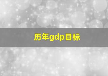 历年gdp目标