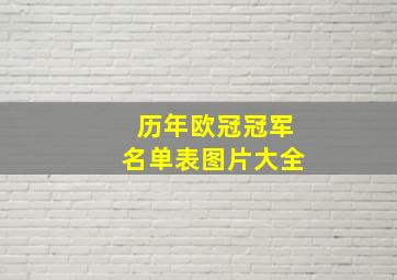 历年欧冠冠军名单表图片大全