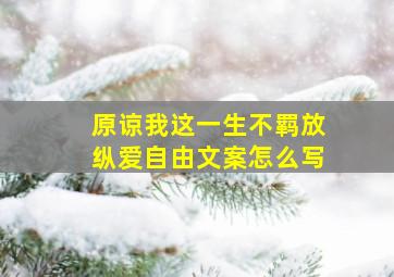 原谅我这一生不羁放纵爱自由文案怎么写