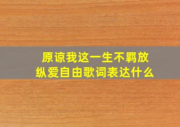 原谅我这一生不羁放纵爱自由歌词表达什么