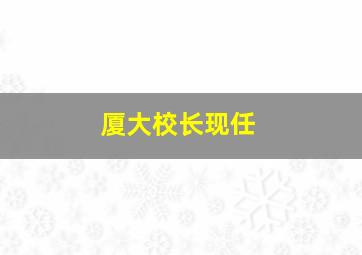 厦大校长现任