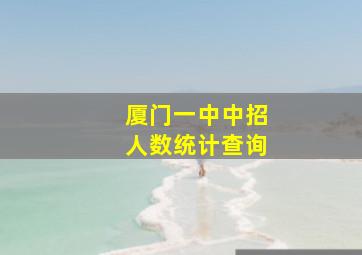 厦门一中中招人数统计查询