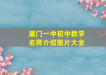 厦门一中初中数学名师介绍图片大全