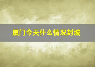 厦门今天什么情况封城