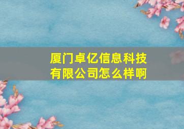 厦门卓亿信息科技有限公司怎么样啊