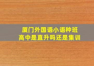 厦门外国语小语种班高中是直升吗还是集训